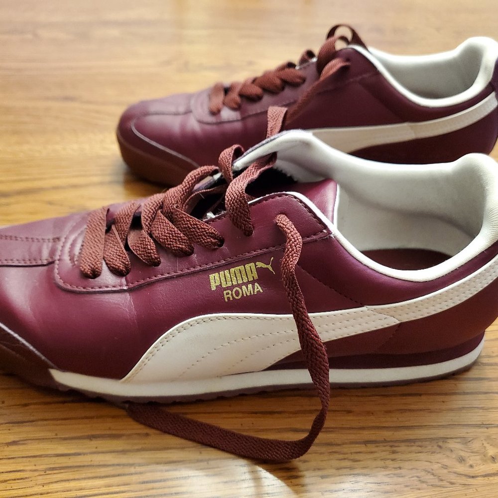 Puma Burgundy Leather Roma Sneakers